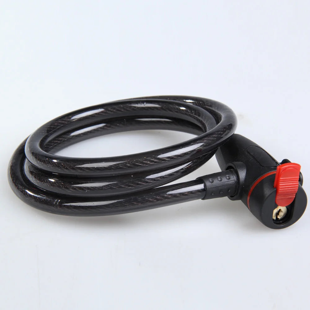 Antivol Câble Spirale Acier 100 cm – Vélo & Moto, Avec Clé, West Biking Soldes-ShopOnline