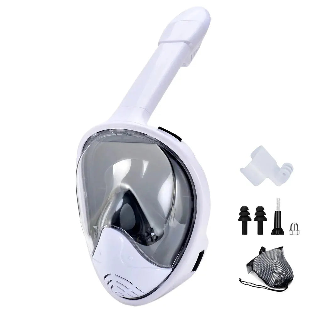 Masque Snorkeling Plein Visage Enfant & Adulte – Anti-Buée, Respiration Facile & Support Caméra Soldes-ShopOnline