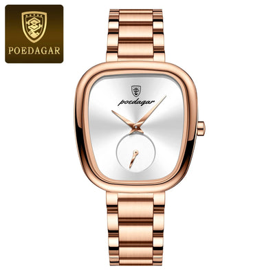 POEDAGAR Montre de luxe pour femme Montre à quartz étanche en acier inoxydable pour dames Montres pour femmes de haute qualité Horloge féminine élégante - Soldes-ShopOnline