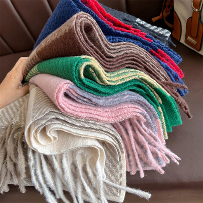 Luxury Winter Cashmere Scarf Women 2025 Design Warm Pashmina Blanket Poncho Scarves Female Shawl Wraps Thick Foulard Bufanda Soldes-ShopOnline