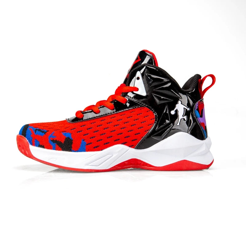 Red Kid Sneakers Mesh Breathable Basketball Shoes Child Sneakers Non-Slip Platform Brand Basketball Sneakers Boys Kids Trainers Soldes-ShopOnline