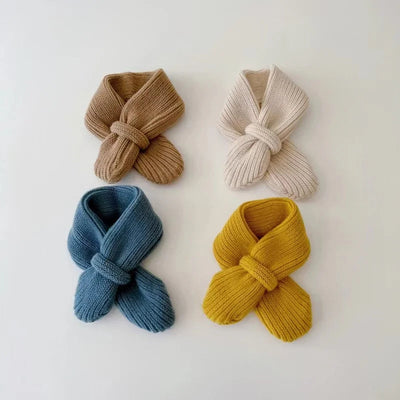 Soft Knitted Kids Scarf Winter Warm Infant Toddler Neck Warm Fashion Children Girl Boy Scarves Baby Bib Solid Color Neckerchief Soldes-ShopOnline
