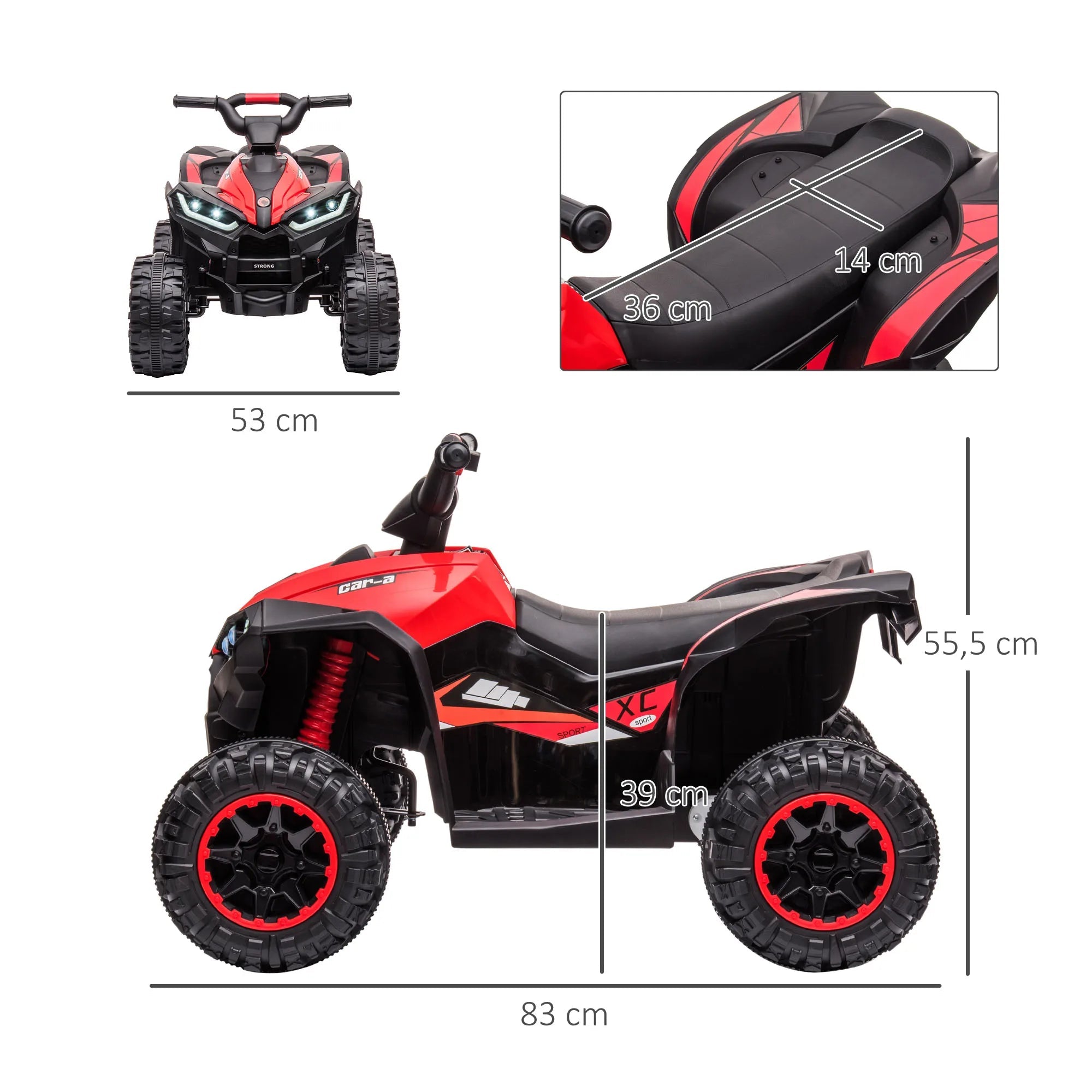 Homcom Electric Quad for Children 3-5 Years 12V with 2 Motors Headlights Horn Soldes-ShopOnline