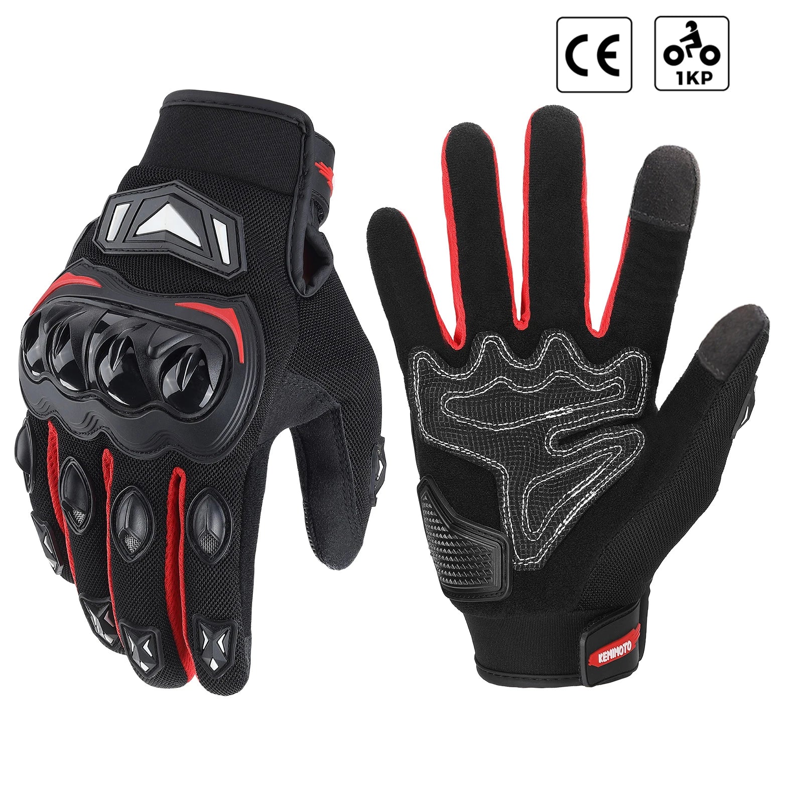 Gants Moto Été KEMITOUR – Écran Tactile, Certifiés CE, Hommes & Femmes – Noir Soldes-ShopOnline