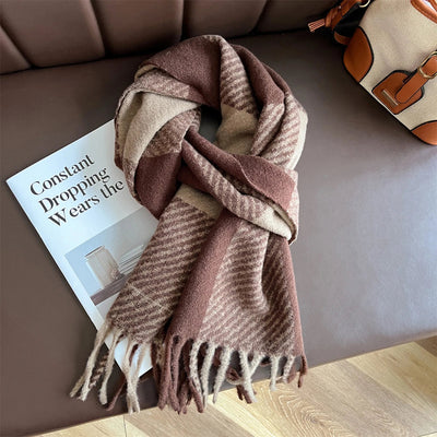 Luxury Winter Cashmere Scarf Women 2025 Design Warm Pashmina Blanket Poncho Scarves Female Shawl Wraps Thick Foulard Bufanda Soldes-ShopOnline