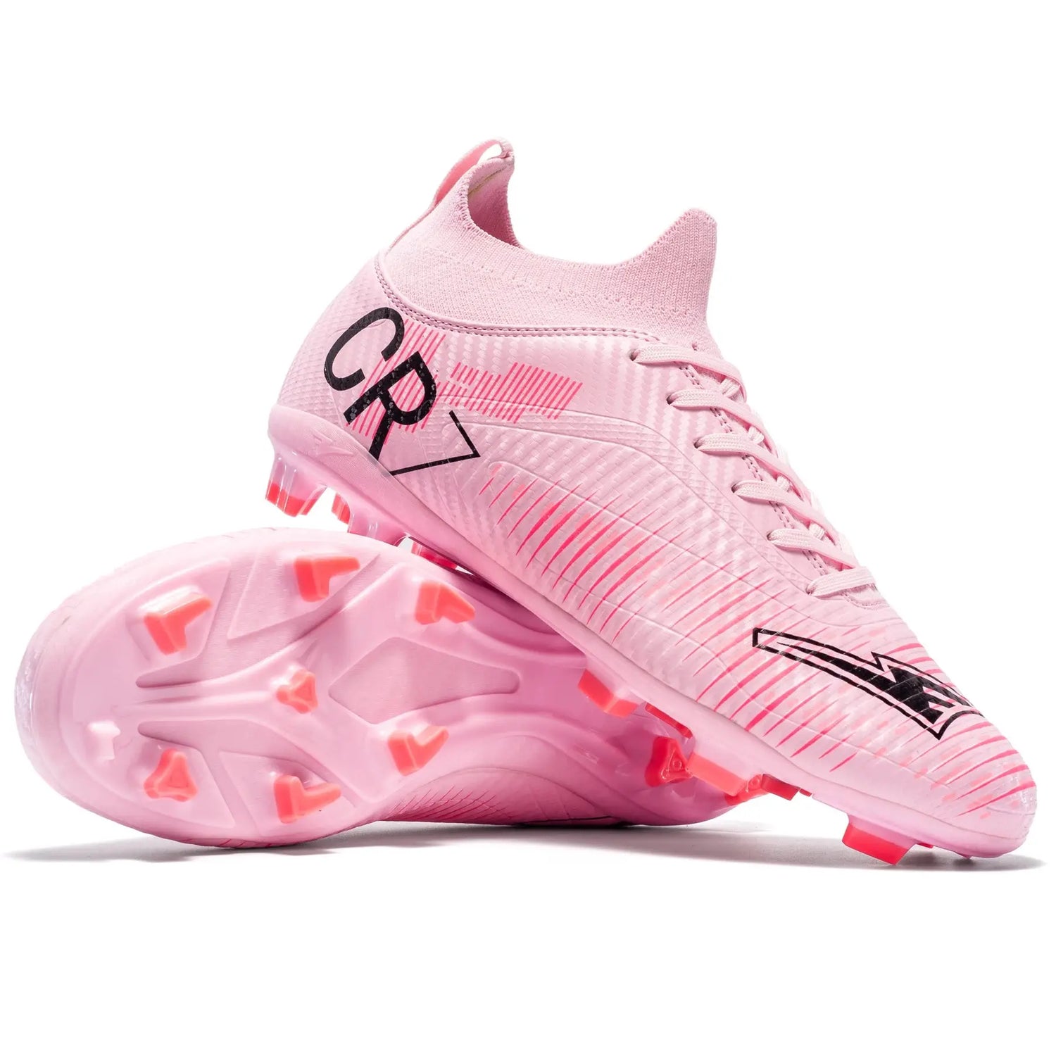 Unisex Soccer Shoes High-Tops Lace-Up Non-Slip Spikes Outdoor Sports Athletic Football Cleats for Professional Training Sneaker Soldes-ShopOnline