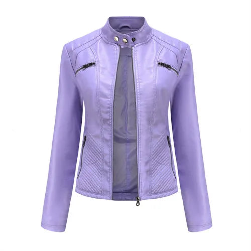 Veste Cuir Femme Biker Moto 2026 – Zippée, S à 3XL Soldes-ShopOnline