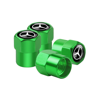 4Pcs Metal Car Wheel Tire Air Valve Caps Dust Cover For Mercedes benz A B C E G CLA GLK CLASS AMG W221 W212 W213 W205 W176 W177 Soldes-ShopOnline
