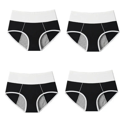 4Pcs Culottes pour femmes Taille haute Culottes menstruels étanches Élargie pour Fille/Femme Coton physiologique Plus Size Slips féminins à Prix Discount 4PCS - Soldes-ShopOnline