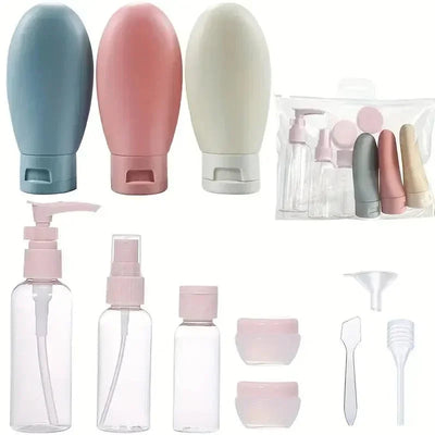 11pcs Travel Refillable Bottle Portable Silicone Empty Sub-bottling Tool Liquid Container Spray Lotion Shampoo Shower Perfume Soldes-ShopOnline