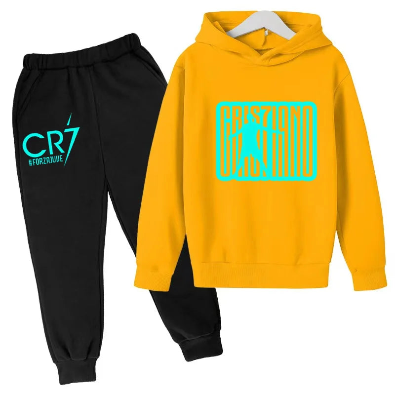 Ensemble Jogging Enfant CR7 – Hoodie Imprimé + Pantalon, 3-12 Ans Soldes-ShopOnline