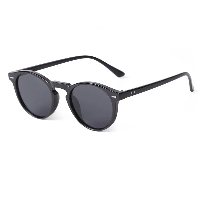 Vintage Fashion Round Sunglasses Women Men 2024 Brand Design Retro Rivet Yellow Blue Lens Square Sun Glasses Male Female Goggles Soldes-ShopOnline