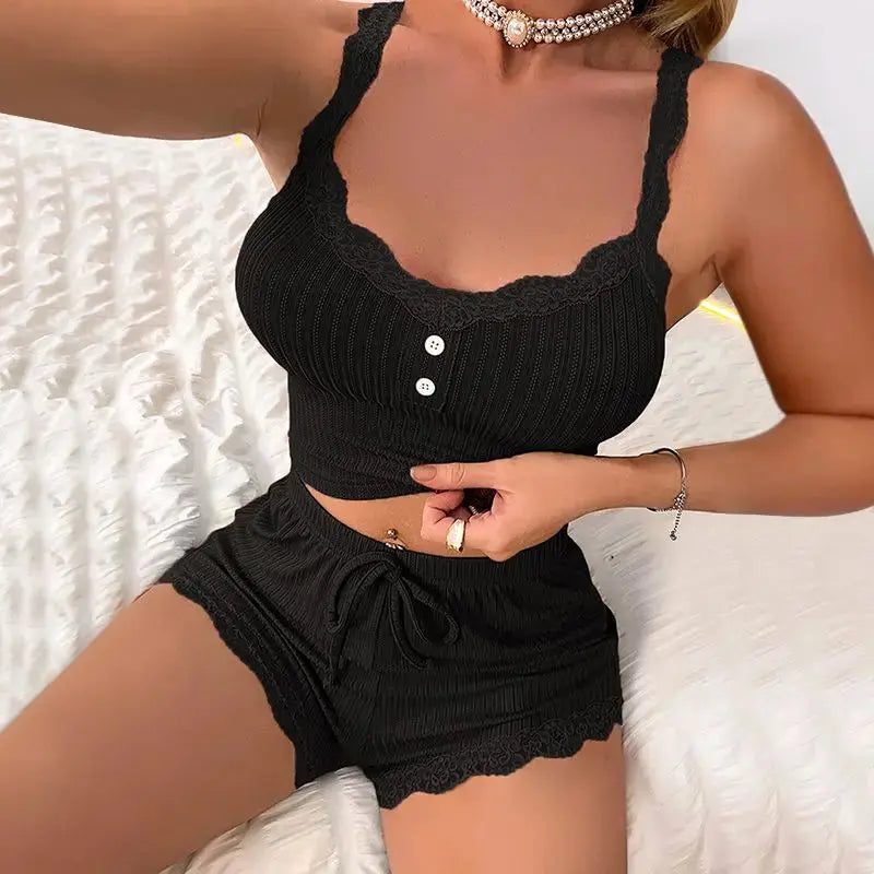 Ensembles de pyjama pour femmes Pyjama Pyjamas Ensemble d'été pour femmes Sexy Vêtements de nuit pour femmes pour dormir filles pour femmes Sous-vêtements de salon de sommeil à Prix Discount - Soldes-ShopOnline