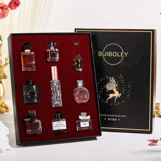 Mini boîte 8 pièces Cadeau de parfum pour femmes Durable Woody Floral Cologne Hommes Phéromones Parfum Compact Portable Parfum idée de cadeau à offrir Fille/Femme - Soldes-ShopOnline