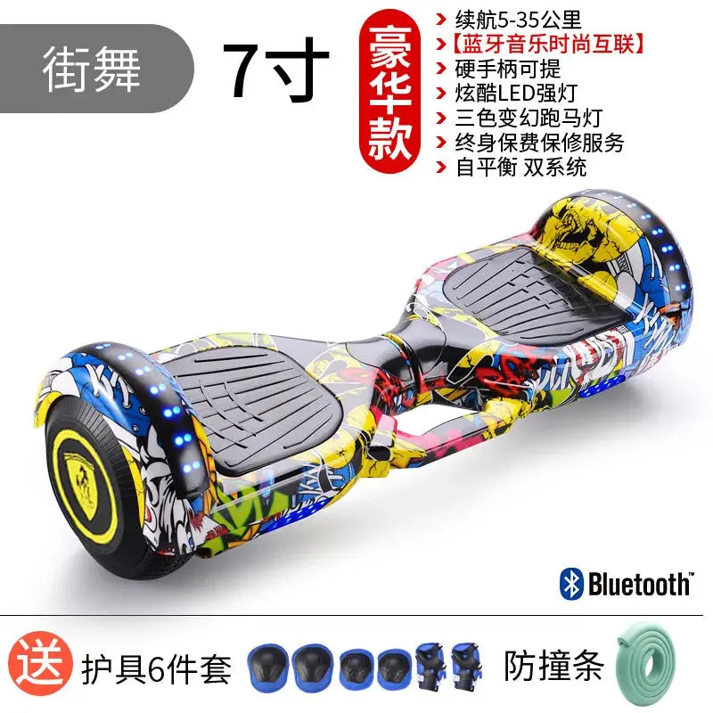 Hoverboard auto-équilibrant de 7 pouces avec Bluetooth et lumières colorées Scooter auto-équilibrant pour enfants - Soldes-ShopOnline