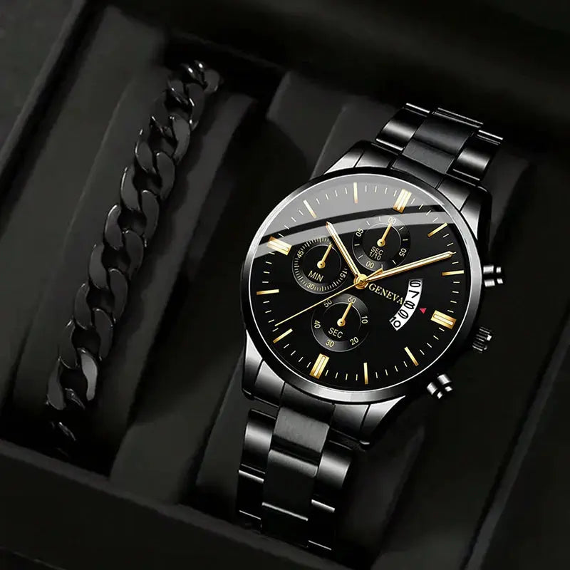 Montres de mode pour hommes Montre-bracelet à quartz en acier inoxydable pour hommes Montres de rendez-vous décontractées pour homme Bracelet Montre Classe Chic Garçon à Prix Discount - Soldes-ShopOnline