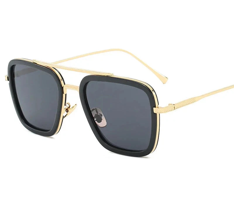 Sun Glasses Fashion Square frame Tony Stark Style Women Sunglasses Men Square Brand Design Sun Glasses Oculos Retro Male Iron Soldes-ShopOnline