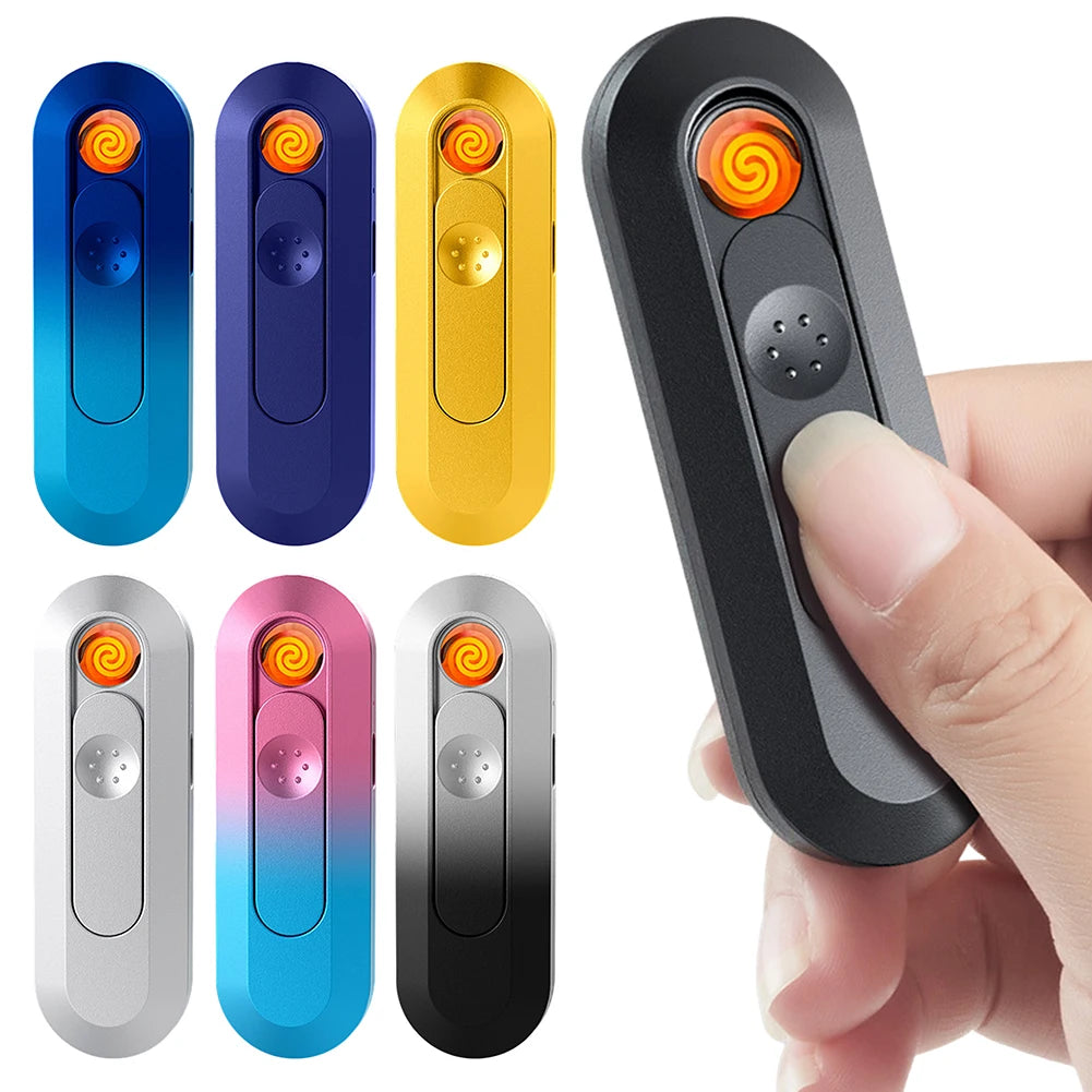 Windproof Metal Cigarettes Lighter Coils Tungsten Rechargeable Flameless Electric Lighter Men's Present Soldes-ShopOnline