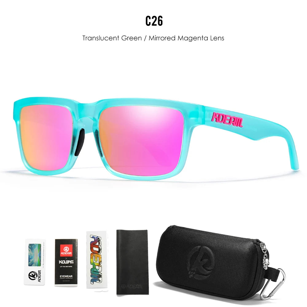 Lunettes de Soleil KDEAM KD332 Carrées Polarisées – UV400, Voyage, Unisexe + Étui Soldes-ShopOnline