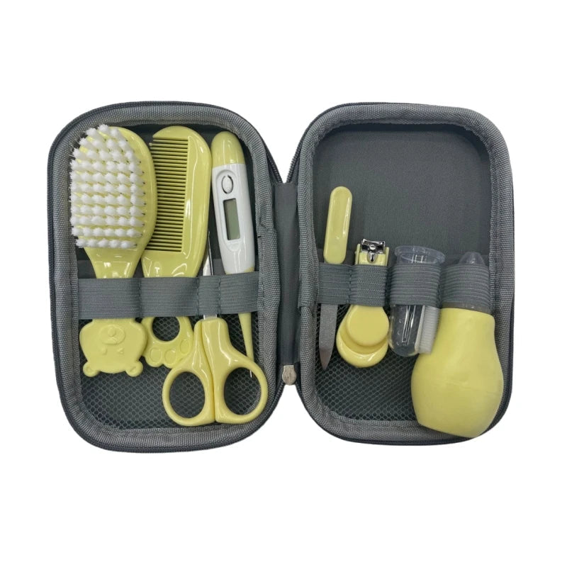 Kit Soin Bébé 8 Pièces – Coupe-Ongles, Peigne, Brosse, Thermomètre, Mouche-Bébé & Massage Soldes-ShopOnline