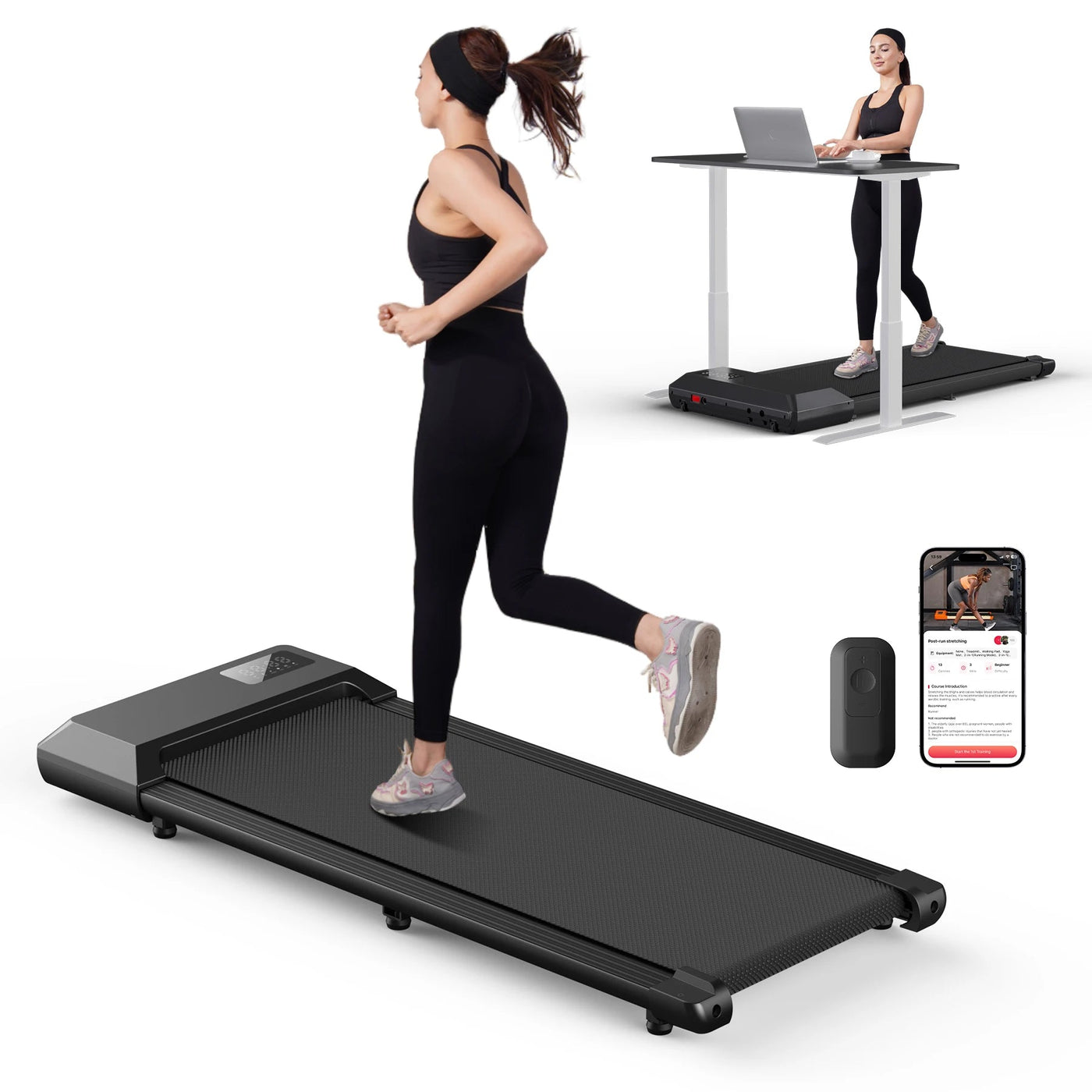 300lbs Treadmill for Home 2.5HP Treadmills Walking Pad LCD Digital Data Display 2in1 Walking Running Fitness Exercise Machine Soldes-ShopOnline