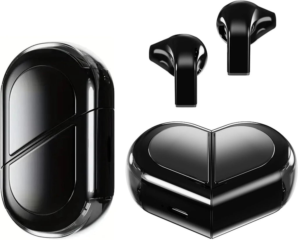 Ecouteurs Bluetooth Forme Coeur Rotatifs – Touch Control, ANC, Cadeau Fille Soldes-ShopOnline
