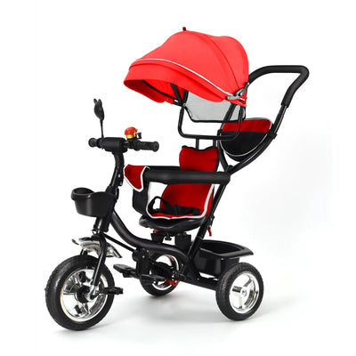 Tricycle Évolutif Enfant 9 Mois-6 Ans - Barre Poussée Siège Rotatif 360° Sécurisé Soldes-ShopOnline