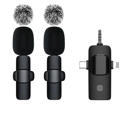 Basix Wireless Lavalier Microphone Audio Recording Mini Replaceable Windproof Wool Microphone for iPhone16 Shoot vlog YouTube Soldes-ShopOnline