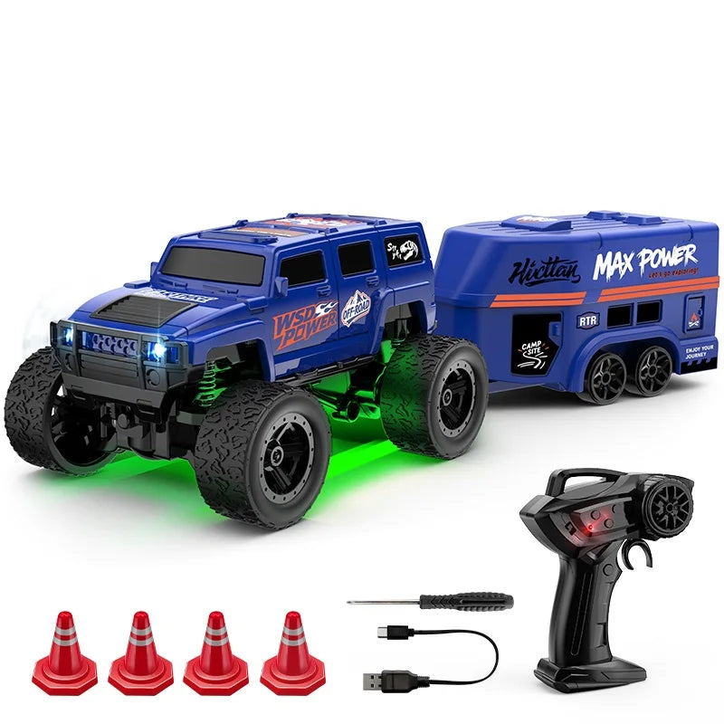 Voiture Télécommandée Mini 1:64 4x4 avec Remorque LKCOMO – Cadeau Garçon Soldes-ShopOnline
