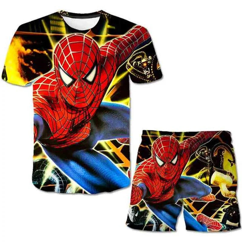 Ensemble Enfant Marvel Spider-Man – T-Shirt + Short Respirant, 4-6 Ans Soldes-ShopOnline