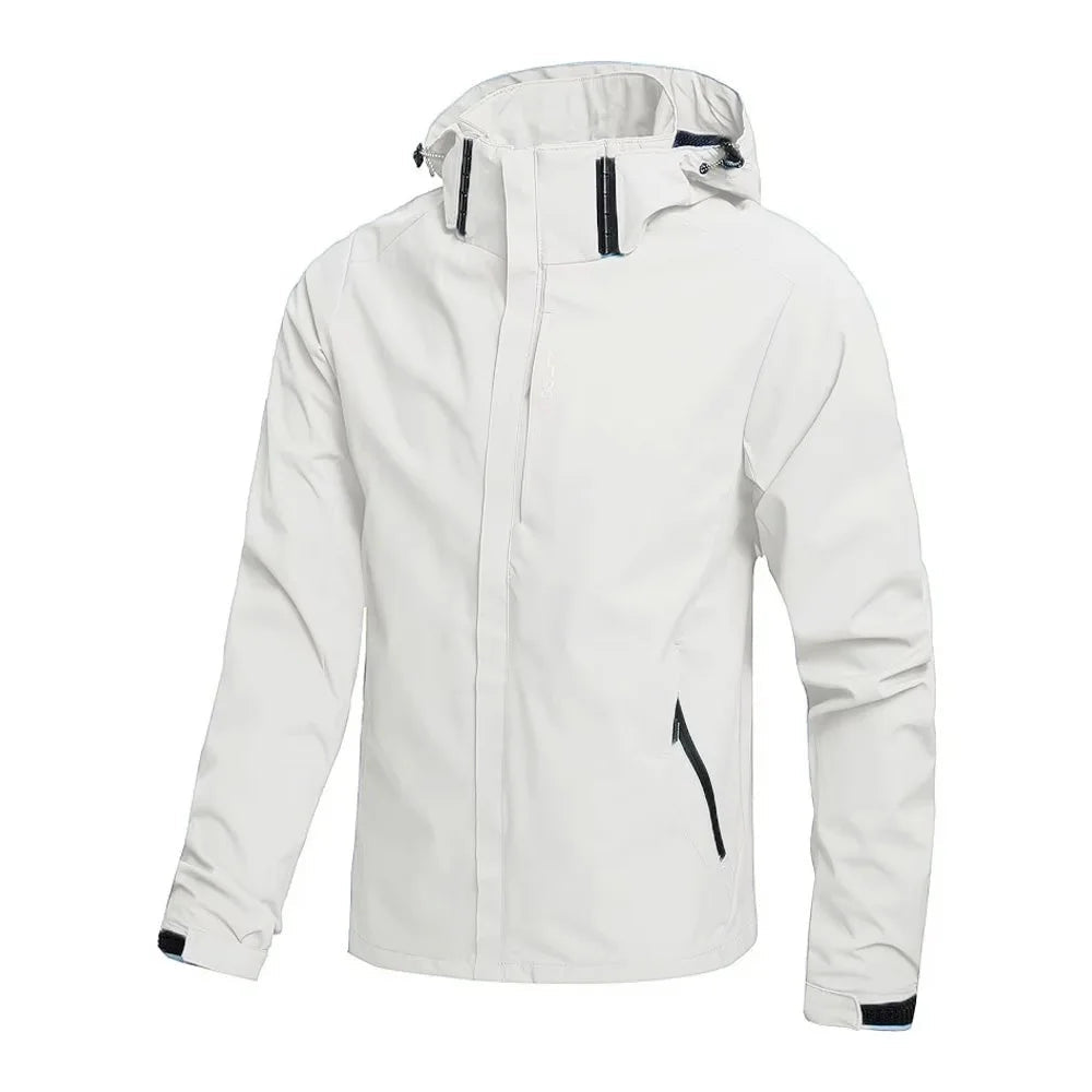 Men's Waterproof Rain Jacket Lightweight Outer Hooded Outdoor Raincoat Hiking Windproof Jacket Climbing Outdoor Jackets Soldes-ShopOnline