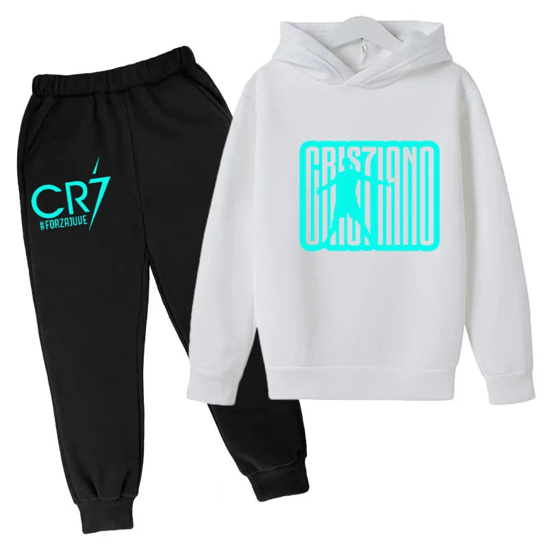 Ensemble Jogging Enfant CR7 – Hoodie Imprimé + Pantalon, 3-12 Ans Soldes-ShopOnline