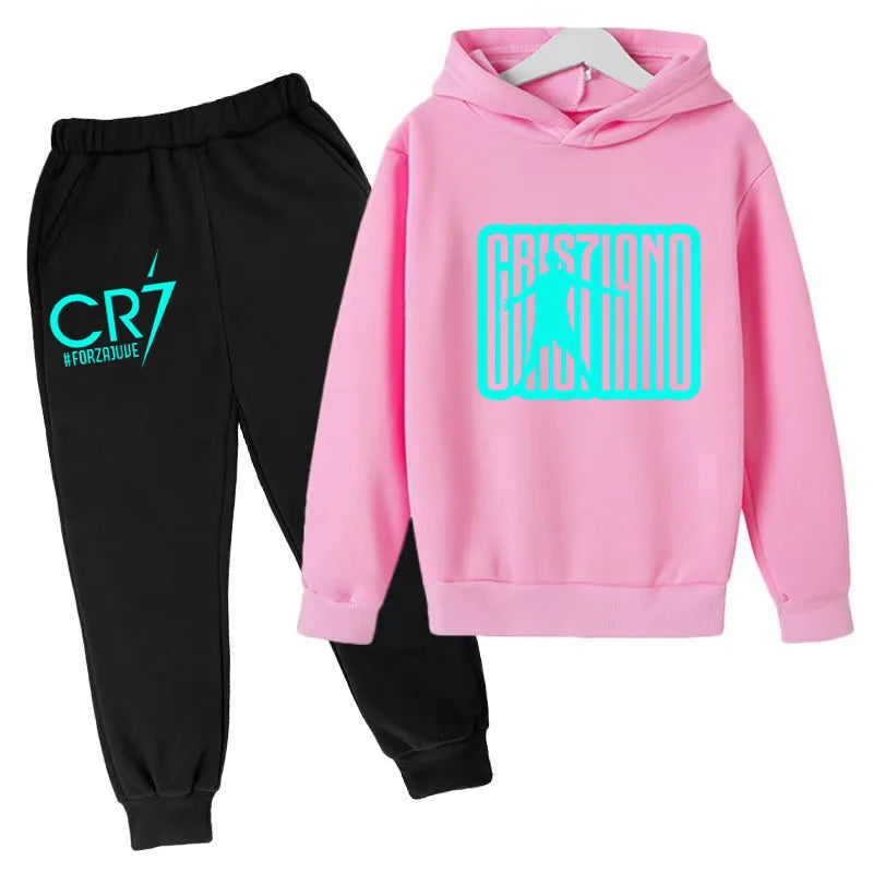 Ensemble Jogging Enfant CR7 – Hoodie Imprimé + Pantalon, 3-12 Ans Soldes-ShopOnline