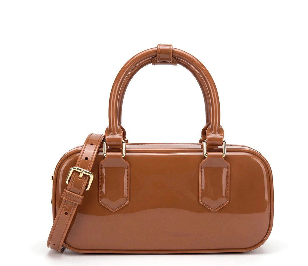 New Korean style fresh and cute womens bowling bag PVCwaterproof unique and versatile Boston bag womens crossbodybag and handbag Soldes-ShopOnline