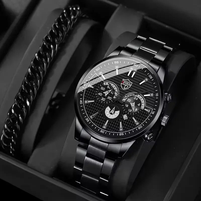Montres de mode pour hommes Montre-bracelet à quartz en acier inoxydable pour hommes Montres de rendez-vous décontractées pour homme Bracelet Montre Classe Chic Garçon à Prix Discount - Soldes-ShopOnline