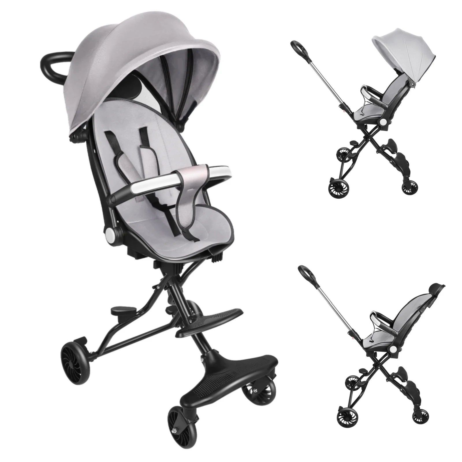 Poussette Bébé Légère & Compacte – Pliage Automatique, Dossier Réglable & Idéale Voyage Soldes-ShopOnline