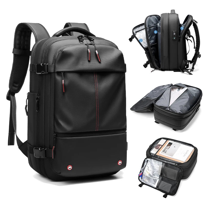 Travel Men 17 inch Laptop Backpack vacuum compression Backpack Business Large Capacity school Backpack expand outdoor backpack Soldes-ShopOnline