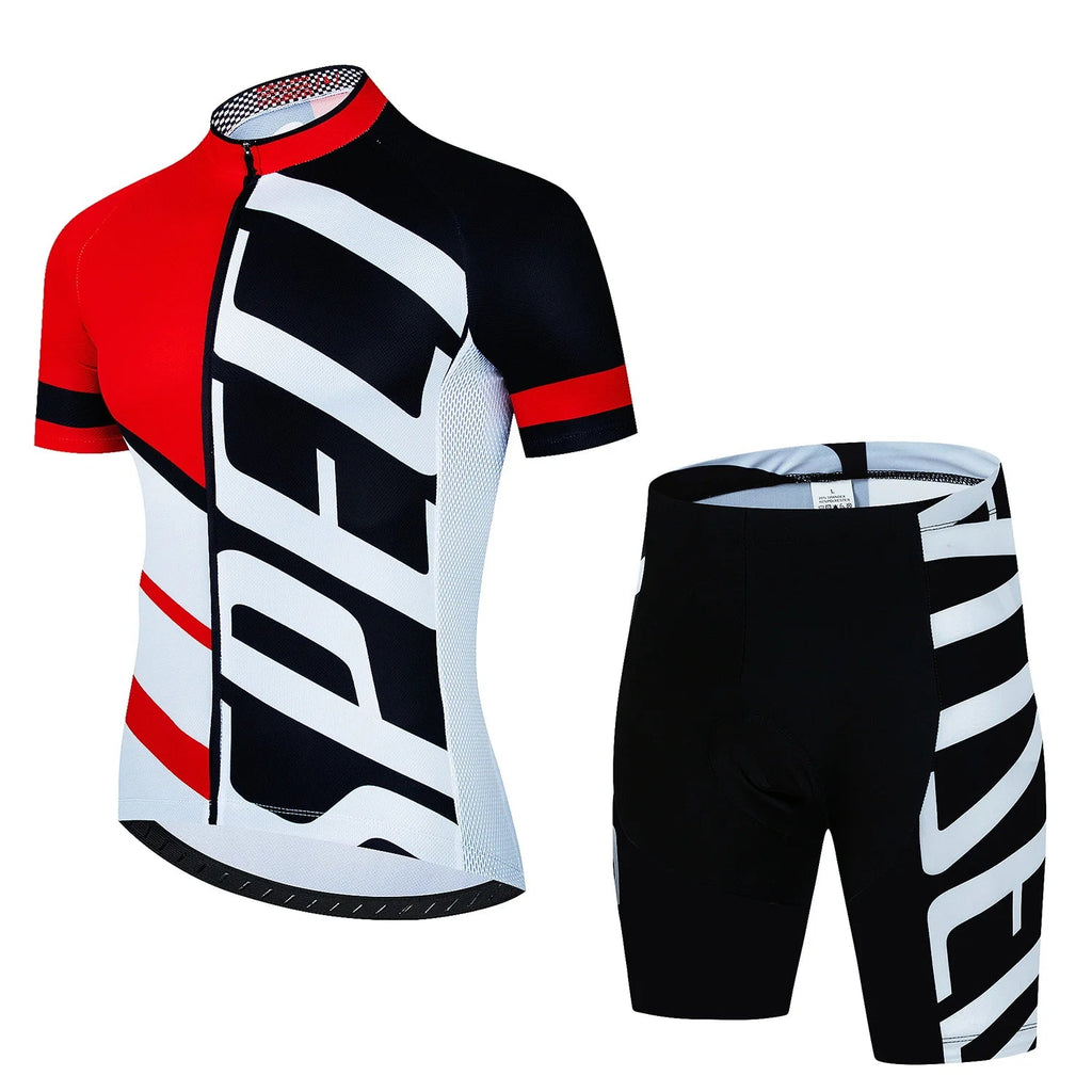 Tenue Cyclisme Homme Pro MTB – Maillot + Cuissard Été, Gel Respirant, SPF30, Fermeture Zip Soldes-ShopOnline