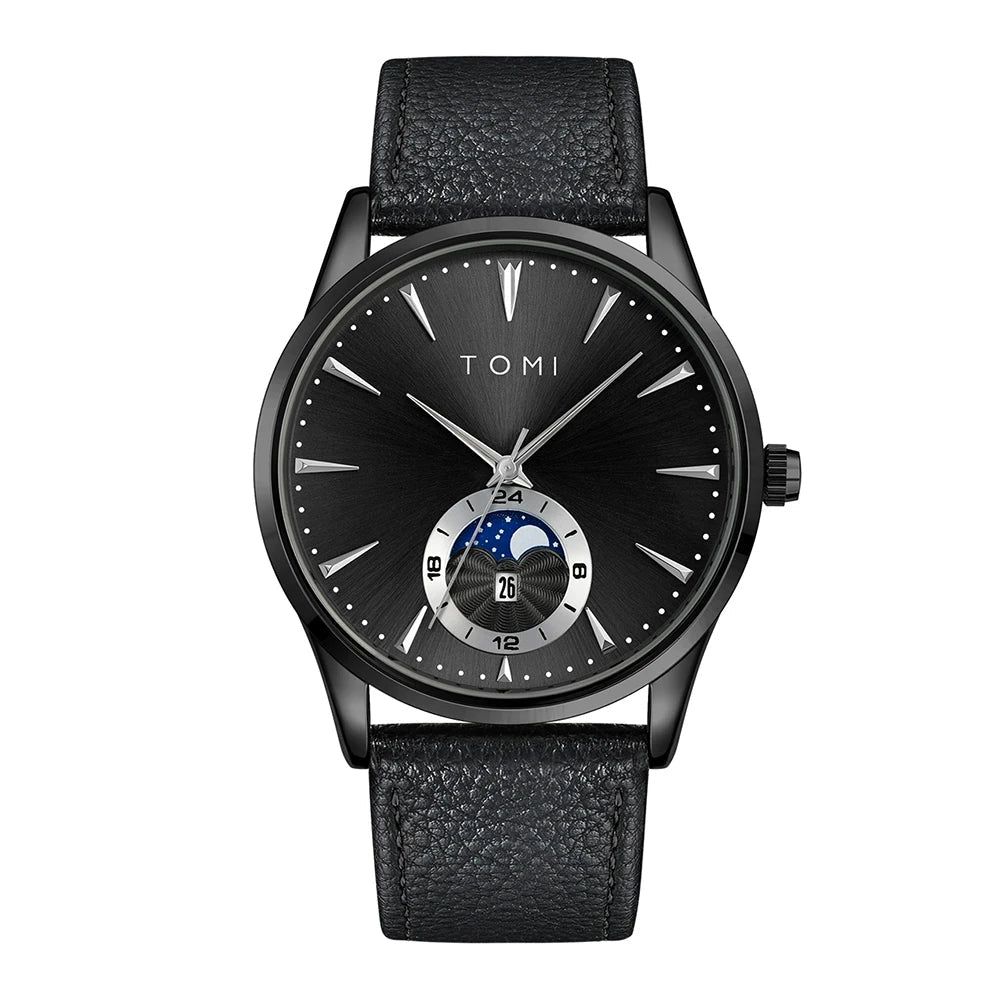 TOMI – Montre Quartz Homme Business Grand Cadran Calendrier | Bracelet Cuir Luxe, Style Classique Soldes-ShopOnline