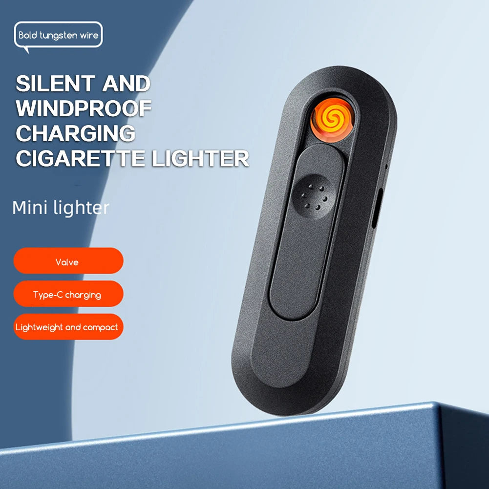 Windproof Metal Cigarettes Lighter Coils Tungsten Rechargeable Flameless Electric Lighter Men's Present Soldes-ShopOnline