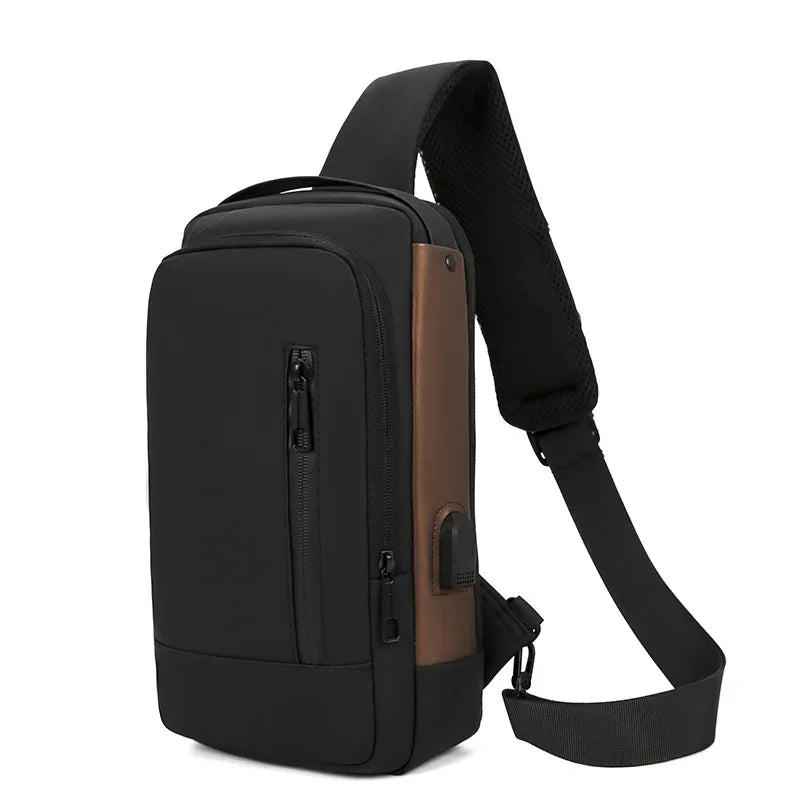 Sac Bandoulière Homme Anti-Vol – Cadenas Code, Port USB, Nylon, Voyage & Business Soldes-ShopOnline
