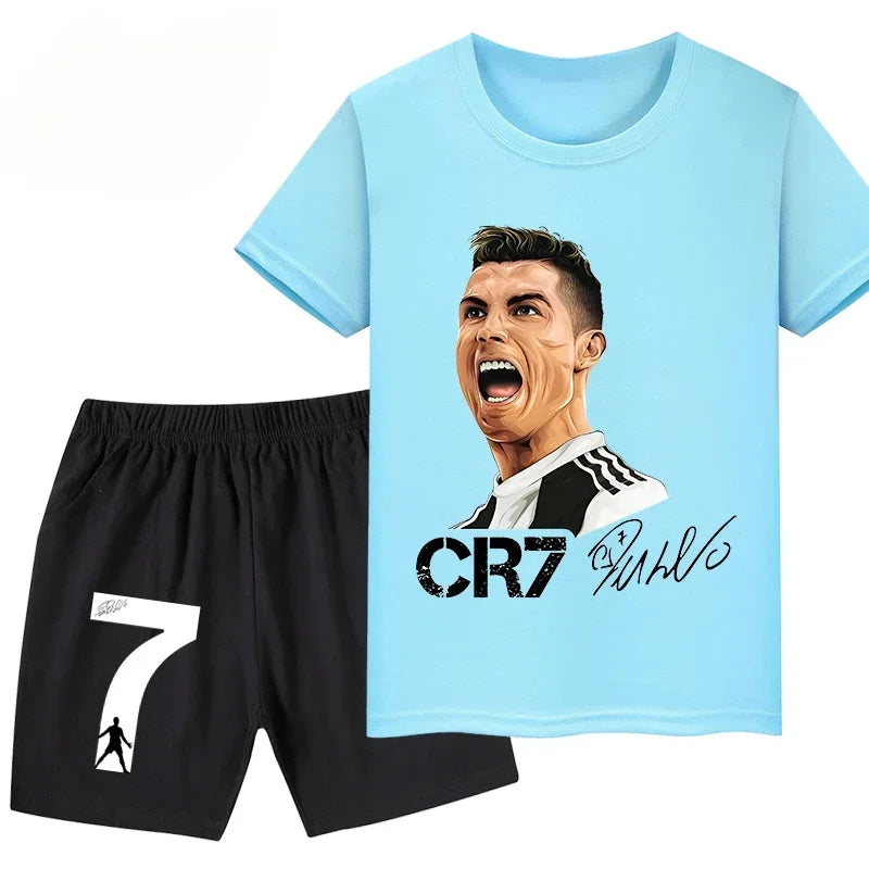 Ensemble Sport Enfant CR7 – T-Shirt + Short Été, 3-12 Ans Soldes-ShopOnline