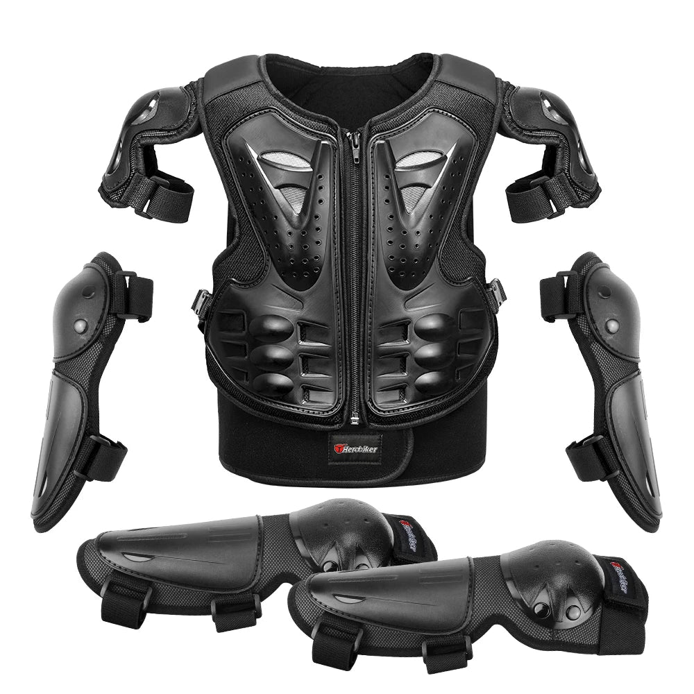 Gilet de Protection Moto Enfant HEROBIKER – Armure Complète Motocross, Coudes & Genouillères Soldes-ShopOnline