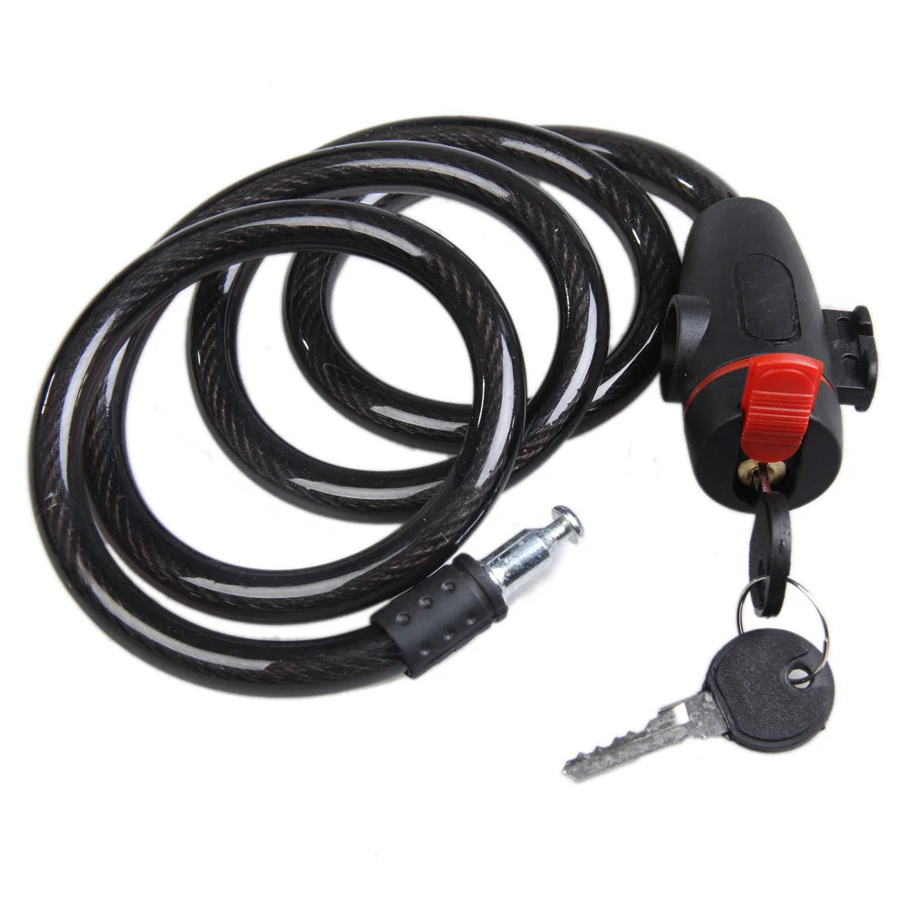 Antivol Câble Spirale Acier 100 cm – Vélo & Moto, Avec Clé, West Biking Soldes-ShopOnline