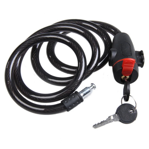 Antivol Câble Spirale Acier 100 cm – Vélo & Moto, Avec Clé, West Biking Soldes-ShopOnline