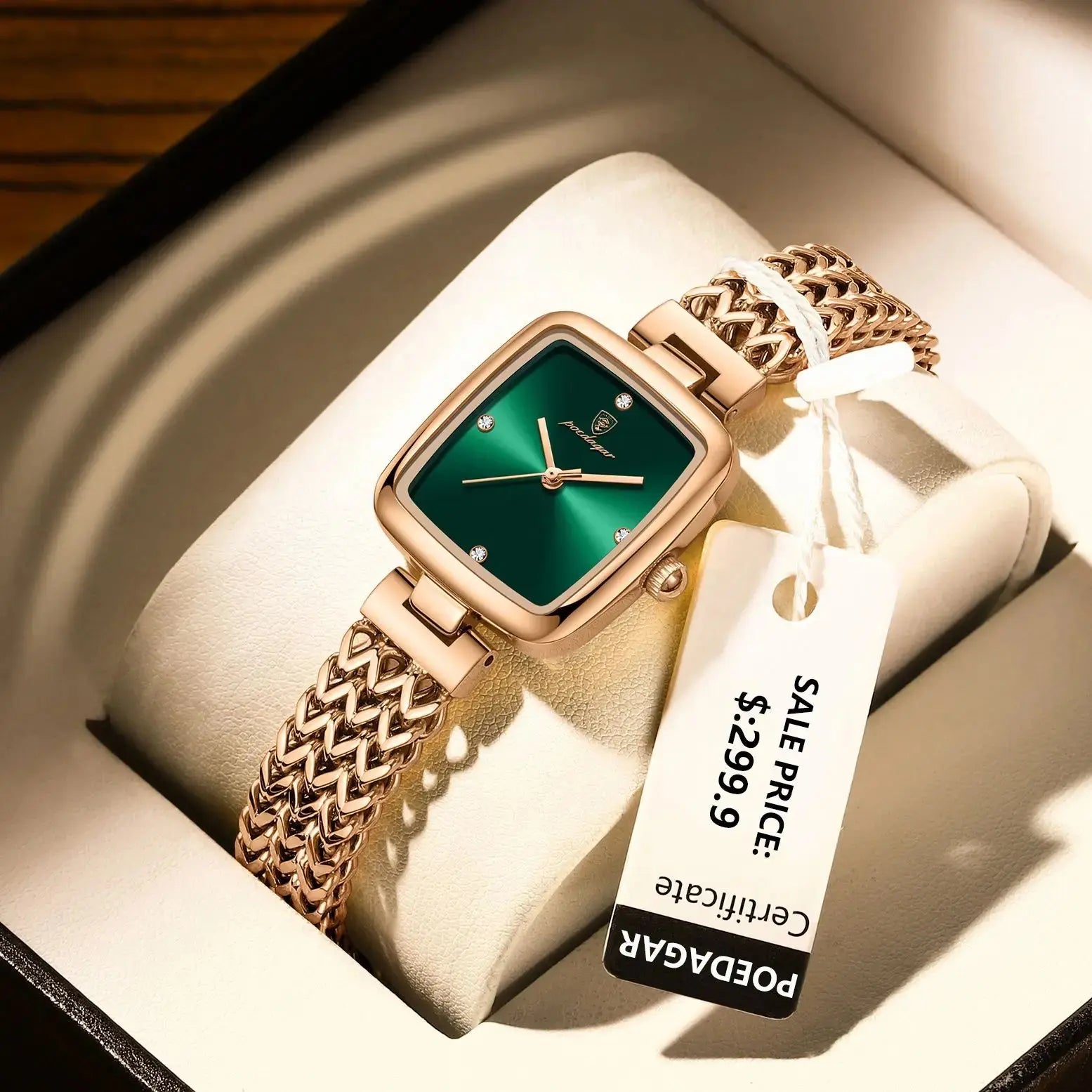 POEDAGAR Montre carrée de luxe pour femme étanche en acier inoxydable dames montre à quartz robe élégantes montres pour femmes montres de filles - Soldes-ShopOnline