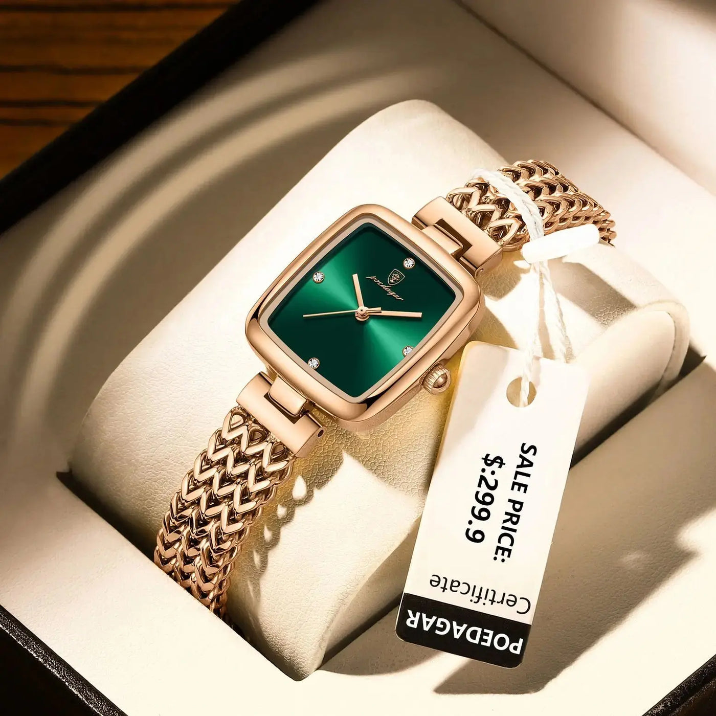 POEDAGAR Montre carrée de luxe pour femme étanche en acier inoxydable dames montre à quartz robe élégantes montres pour femmes montres de filles - Soldes-ShopOnline