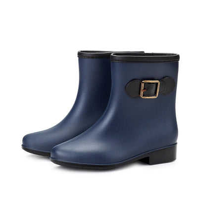 Cresta Women's Fashion Rain Boots Short Tube Boots Outdoor Anti-slip Waterproof Shoes Female Versatile Low Top Rubber Rain Boots Soldes-ShopOnline