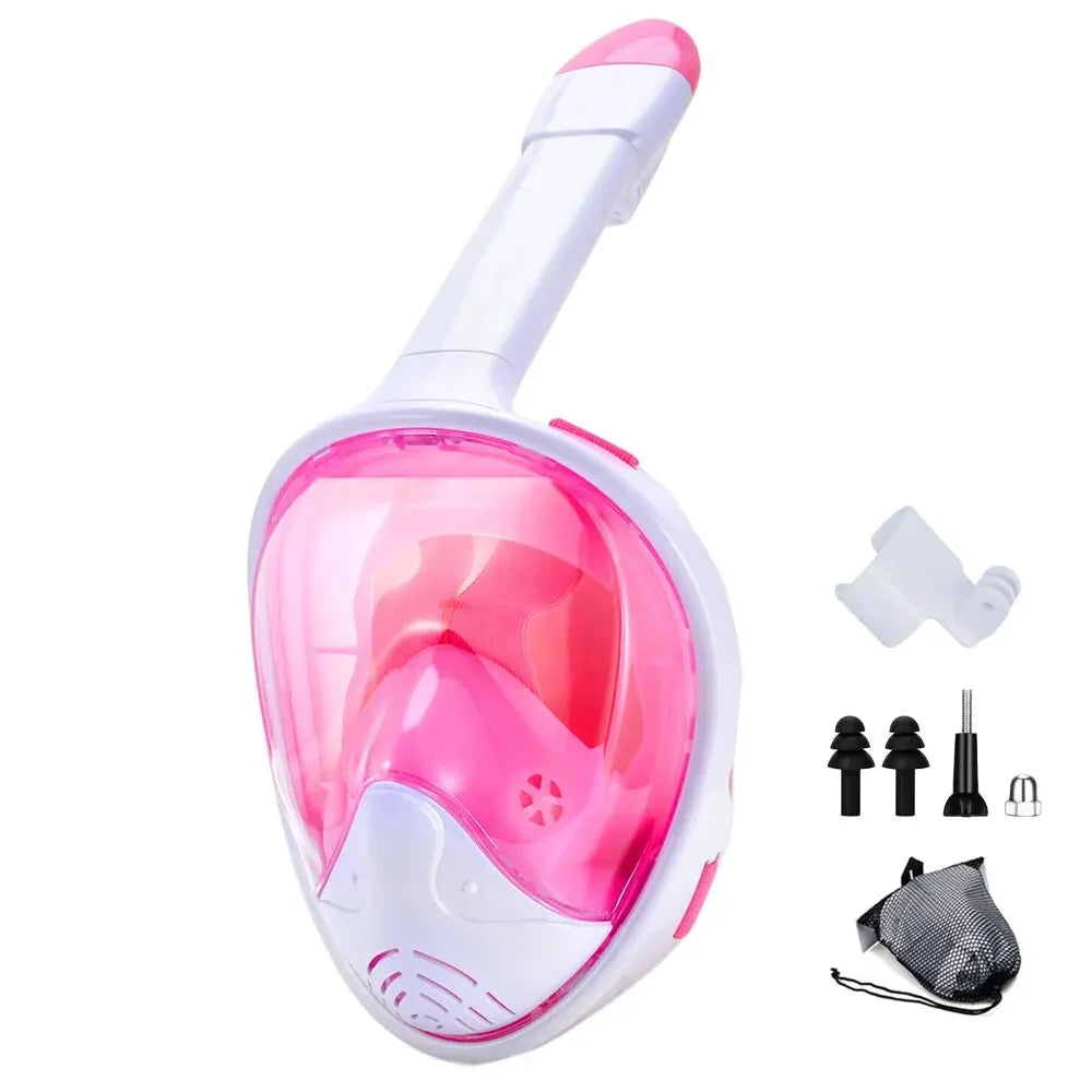 Masque Snorkeling Plein Visage Enfant & Adulte – Anti-Buée, Respiration Facile & Support Caméra Soldes-ShopOnline