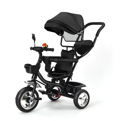 Tricycle Évolutif Enfant 9 Mois-6 Ans - Barre Poussée Siège Rotatif 360° Sécurisé Soldes-ShopOnline